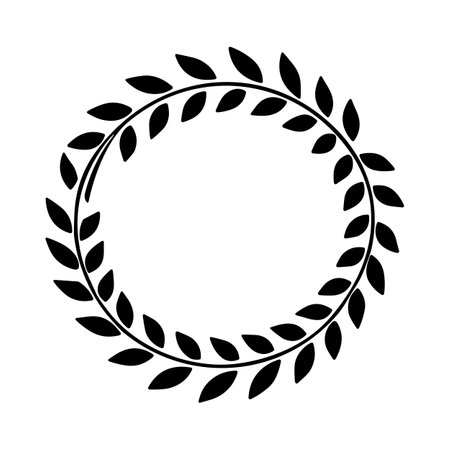 Black laurels frame branch. Vintage laurel wreath. Award, success, champion sign. Vector illustration EPS10のイラスト素材
