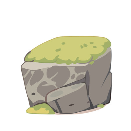 Pile of rock stone with grass. Rock stone cartoon. Rock and debris of the mountain. Vector illustration EPS10のイラスト素材