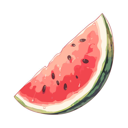 Vector cartoon detailed fruit watermelon. Sweet fruit. Vector illustration EPS10のイラスト素材