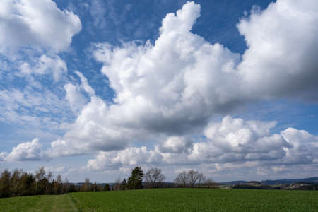 Cloud images with rain clouds and storm clouds in the landscapeの写真素材