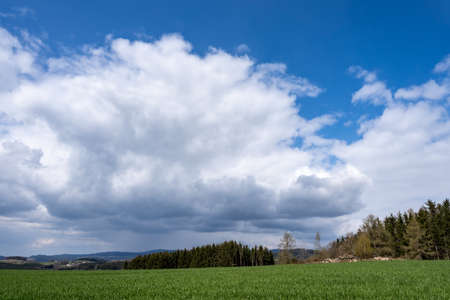 Cloud images with rain clouds and storm clouds in the landscapeの写真素材