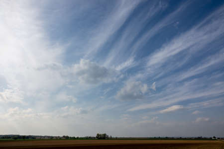 Cloud images with rain clouds and storm clouds in the landscapeの写真素材