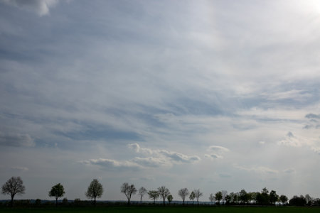 Cloud images with rain clouds and storm clouds in the landscapeの写真素材
