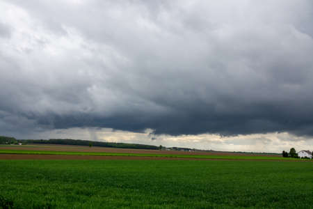 Cloud images with rain clouds and storm clouds in the landscapeの写真素材