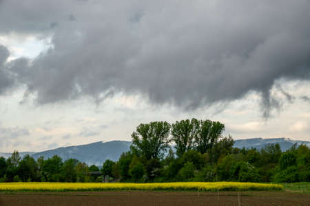 Cloud images with rain clouds and storm clouds in the landscapeの写真素材