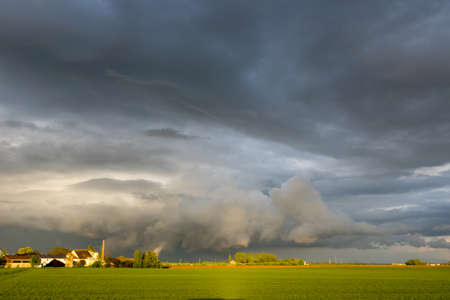 Cloud images with rain clouds and storm clouds in the landscapeの写真素材