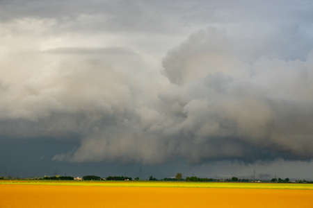Cloud images with rain clouds and storm clouds in the landscapeの写真素材