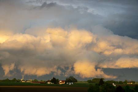 Cloud images with rain clouds and storm clouds in the landscapeの写真素材