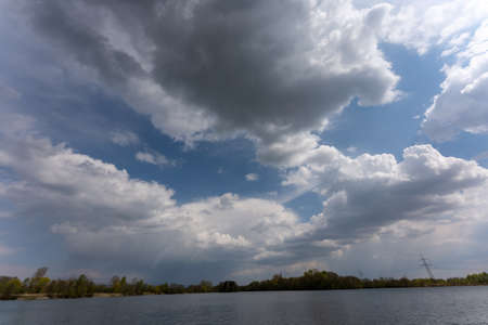 Cloud images with rain clouds and storm clouds in the landscapeの写真素材