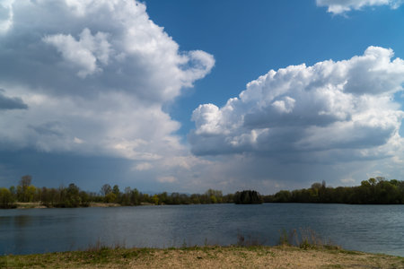 Cloud images with rain clouds and storm clouds in the landscape