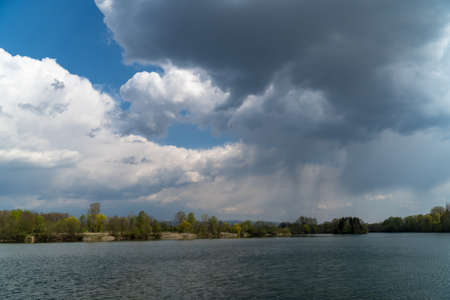 Cloud images with rain clouds and storm clouds in the landscapeの写真素材