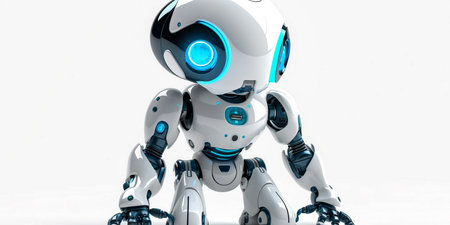 Robot on a white background. 3d rendering. Robot.の素材