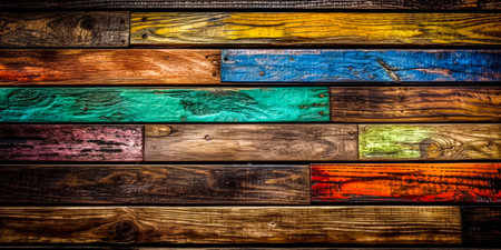 Colorful wooden wall texture background. Wooden wall texture background. Wooden wall textureの素材