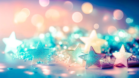 Christmas decoration on bokeh background. Christmas and New Year concept.の素材