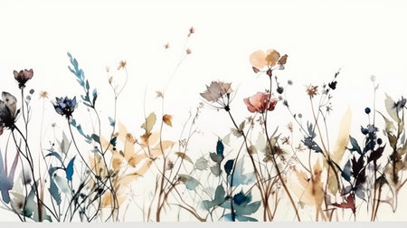 Watercolor flowers background. Hand painted floral illustration. Watercolor painting.の素材