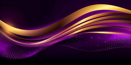 Abstract background with shiny golden lines. Vector illustration. eps 10の素材