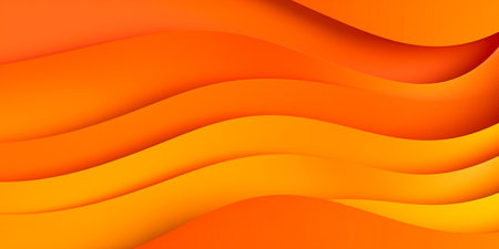 Abstract orange background with curved lines. 3d rendering, 3d illustration.の素材