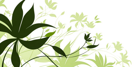 Floral background with flowers and leaves. Vector illustration for your design.の素材