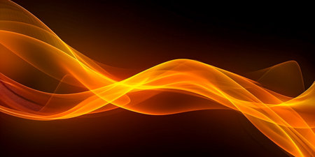 Abstract orange smoke on black background. Vector illustration for your design.の素材