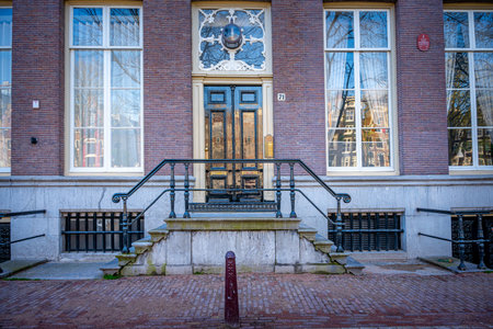 Old architecture of Amsterdam. Amsterdam is the capital and most populous city of the Netherlands.の写真素材