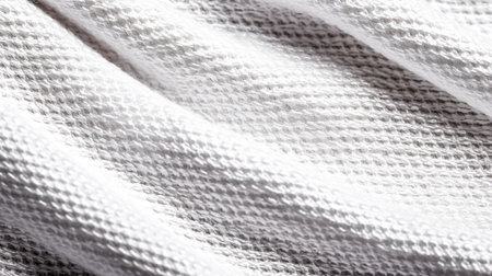 White fabric texture background. Close up view of white fabric texture.の素材