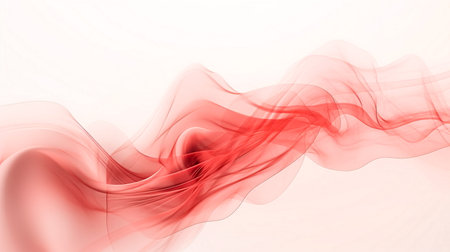 Abstract red smoke on white background with copy space for your text.の素材