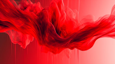 Abstract background with red flowing fabric. 3d rendering, 3d illustration.の素材