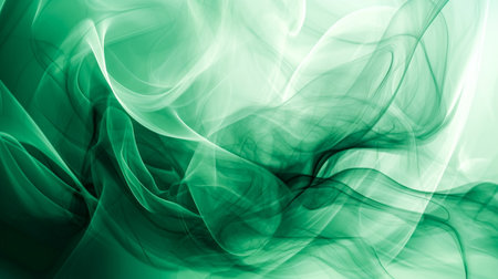 Abstract green smoke on black background. Fantasy fractal texture. digital art 3D rendering.の素材