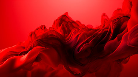 Abstract background of red wavy silk or satin. 3d rendering.の素材
