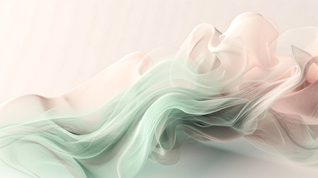 abstract background with smooth lines in gray and green colors, digitally generated imageの素材