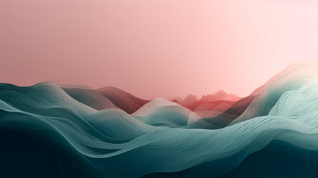Abstract wavy background with copy space. 3d render illustration.の素材