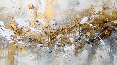 abstract background, oil painting on canvas with gold and brown colorsの素材