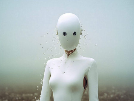 3d rendering of an alien in the sea. 3d illustration.の素材