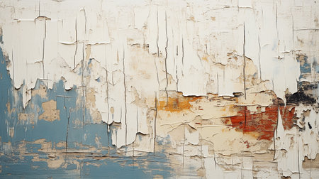 Old painted wood texture with peeling paint. Abstract background for design.の素材