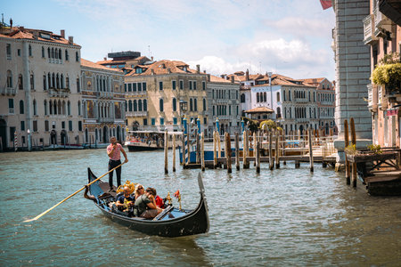 Gondola on the Grand Canalの写真素材