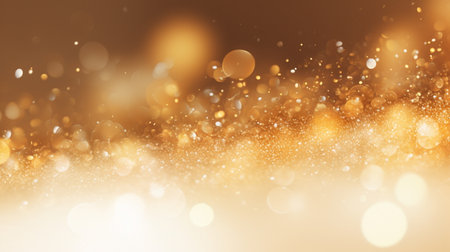 Abstract gold bokeh background. Christmas or New Year concept.の素材