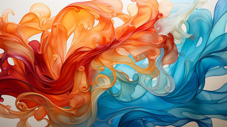 Abstract colorful background. Ink in water. 3d rendering, 3d illustration.の素材