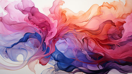 Abstract background of acrylic paint in pink, blue and purple colors.の素材