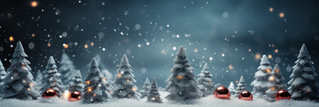 Christmas and New Year background. Festive decoration in the snow.の素材