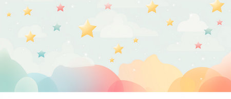 Sky background with clouds and stars. Vector illustration. Eps 10.の素材