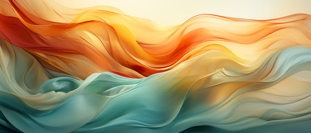 abstract multicolored wavy background with smooth lines, vector illustrationの素材