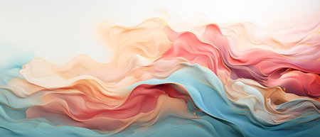 abstract colorful background with swirls of paint in the form of wavesの素材