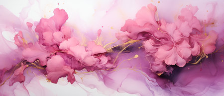 Abstract background with pink and purple watercolor splashes. Vector illustrationの素材
