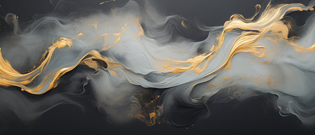 Abstract background. Black and gold marble liquid texture. Vector illustration.の素材