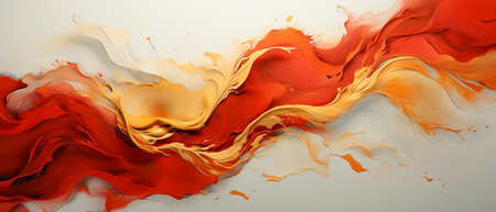 abstract background with orange and yellow paint splashes. 3d renderingの素材