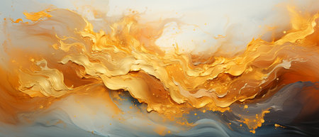 abstract background with orange and black paint splashes. 3d renderingの素材