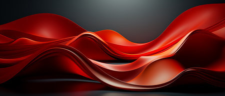 Abstract red wavy background. 3d rendering, 3d illustration.の素材