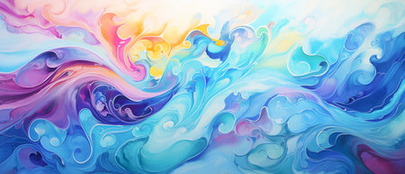 Abstract paint background. Acrylic colors mixing in water. Liquid marble pattern.の素材