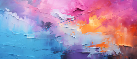 Abstract colorful oil painting on canvas texture background. Oil painting on canvas. Fragment of artwork.の素材