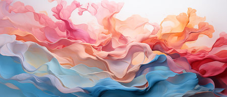 Abstract background with multicolored flowing liquid shapes. 3d renderingの素材